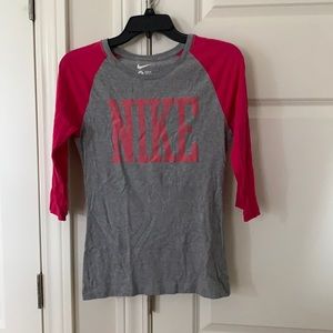 Barely Worn Pink and Gray Nike Shirt